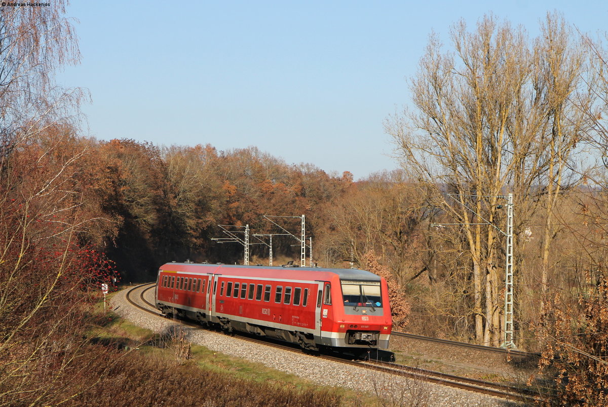 611 020-8 als RB 22311 (Rottweil-Villingen(Schwarzw)) bei Rottweil 18.11.18