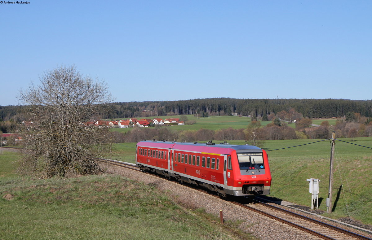 611 020-9 als IRE 3207 (Neustadt(Schwarzw)-Ulm Hbf) bei Rötenbach 5.5.16