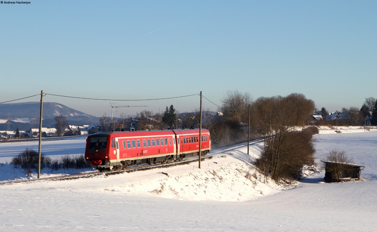 611 021-6 als RE 22308 (Neustadt(Schwarzw)-Rottweil) bei Unadingen 20.1.16