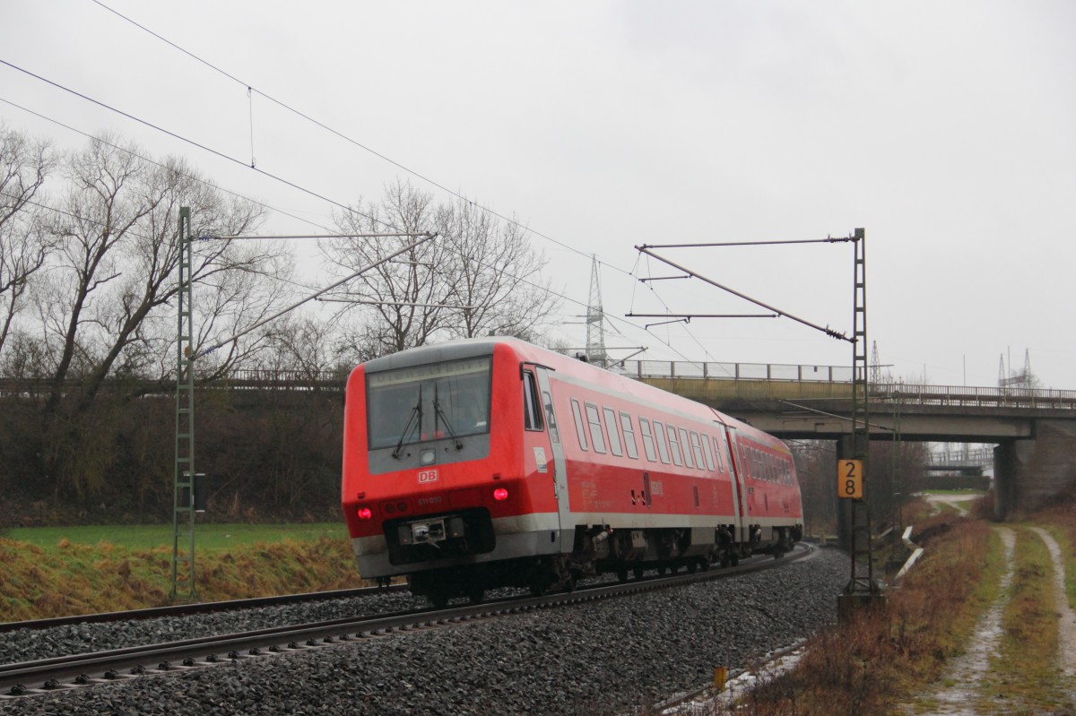 611 030 DB Regio bei Redwitz am 08.01.2015.