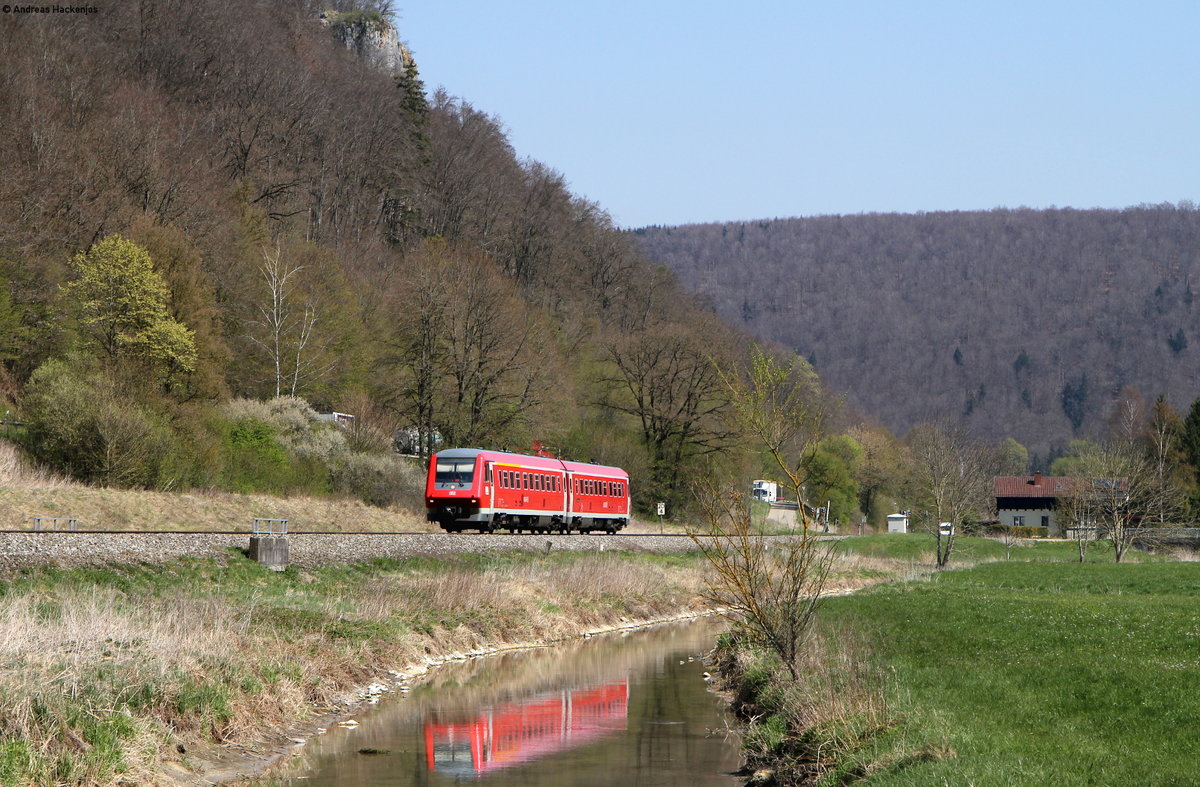 611 045-6  als IRE 3210 (Ulm Hbf-Neustadt(Schwarzw)) bei Schelklingen 21.4.17