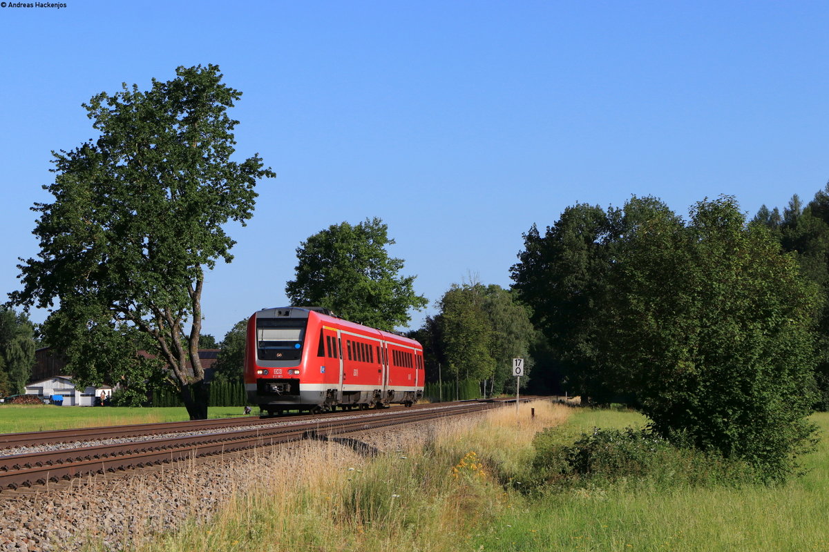 612 003-3 als RE 57580 (München Hbf-Kempten(Allgäu)Hbf) bei Kaufbeuren 7.7.20