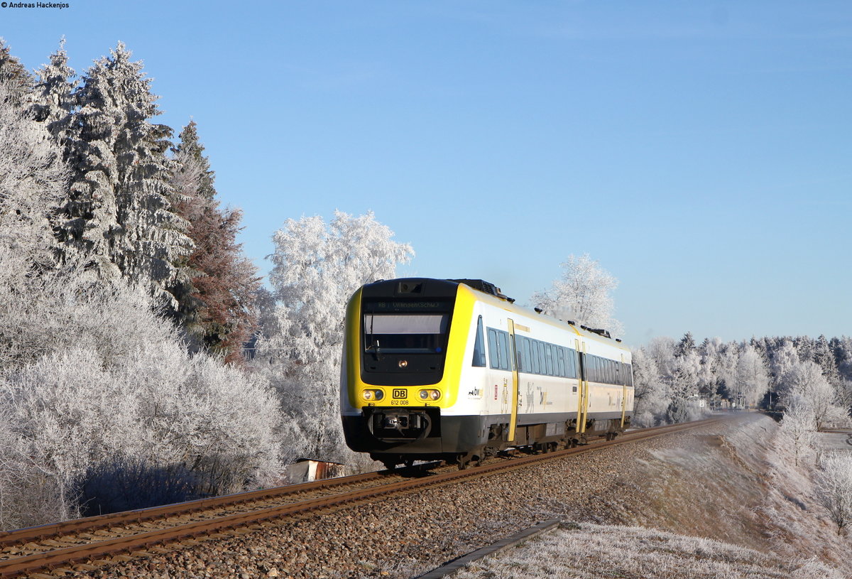 612 008-2 als RB 22375 (Rottweil-Villingen(Schwarzw) bei Zollhaus 26.12.18