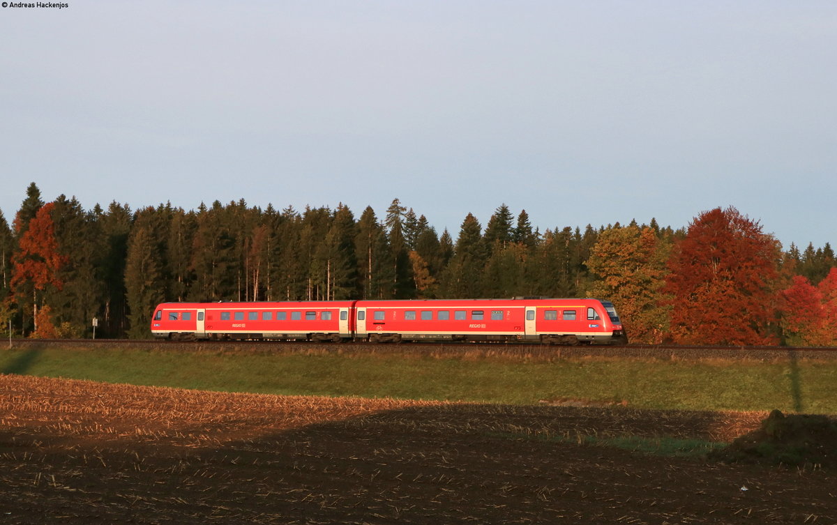 612 012-4 als RE 3283 (Lindau Hbf-Augsburg Hbf) bei Riedhirsch 25.10.20