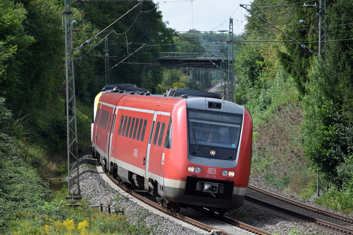 612 019 im September 2017 in Metzingen auf der Fahrt in Richtung Stuttgart