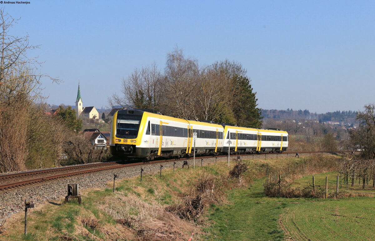 612 021-5 und 612 106-4 als IRE 3060 (Friedrichshafen Stadt – Basel Bad Bf) bei Salem 24.3.22