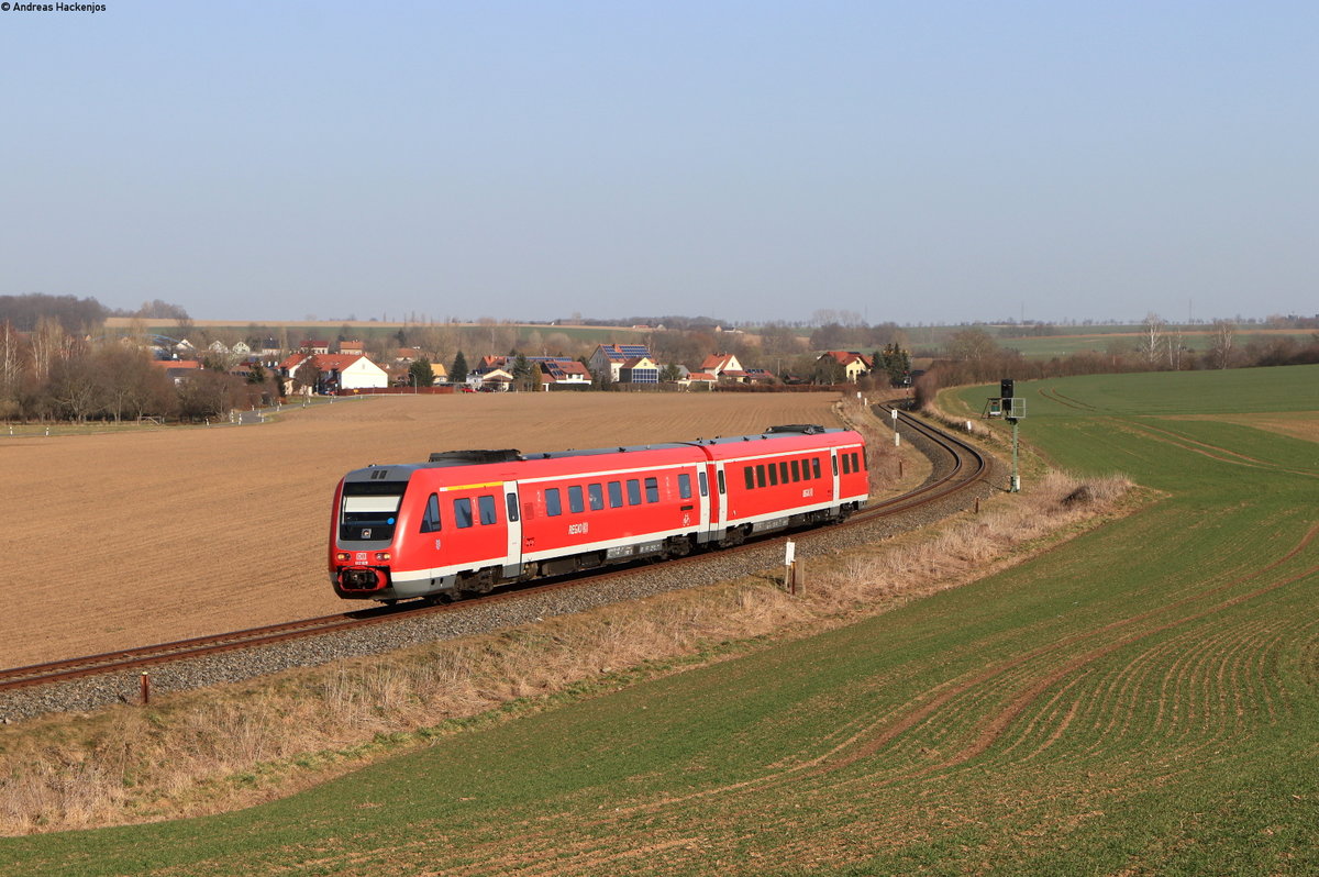 612 026-4 als RE 3910 (Altenburg-Erfurt Hbf) bei Saara 25.2.21