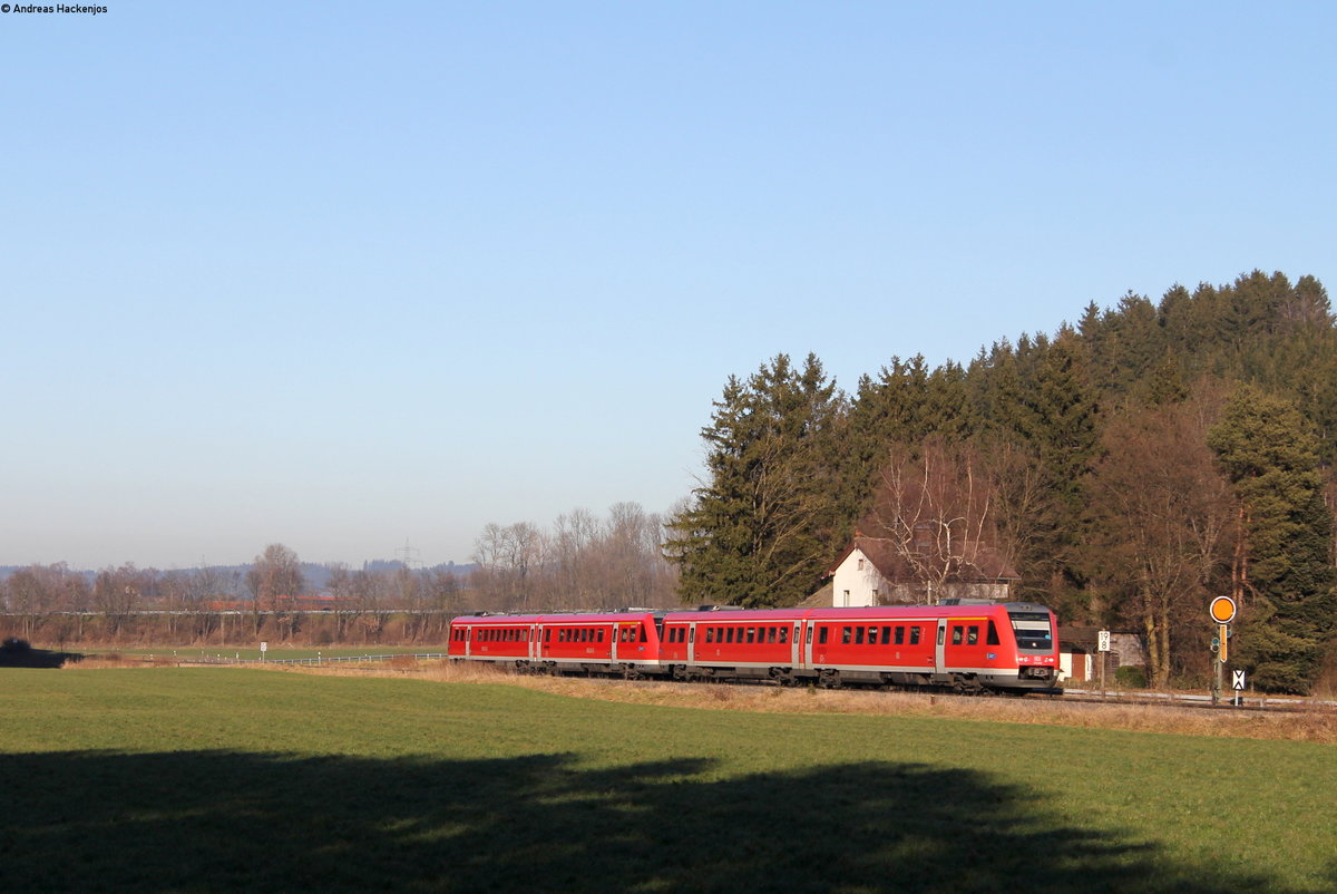 612 058- und 612 089-2 als RE 3987/RE 3687 (Ulm Hbf-Lindau Hbf/Oberstdorf) bei Bad Grönenbach 2.1.20