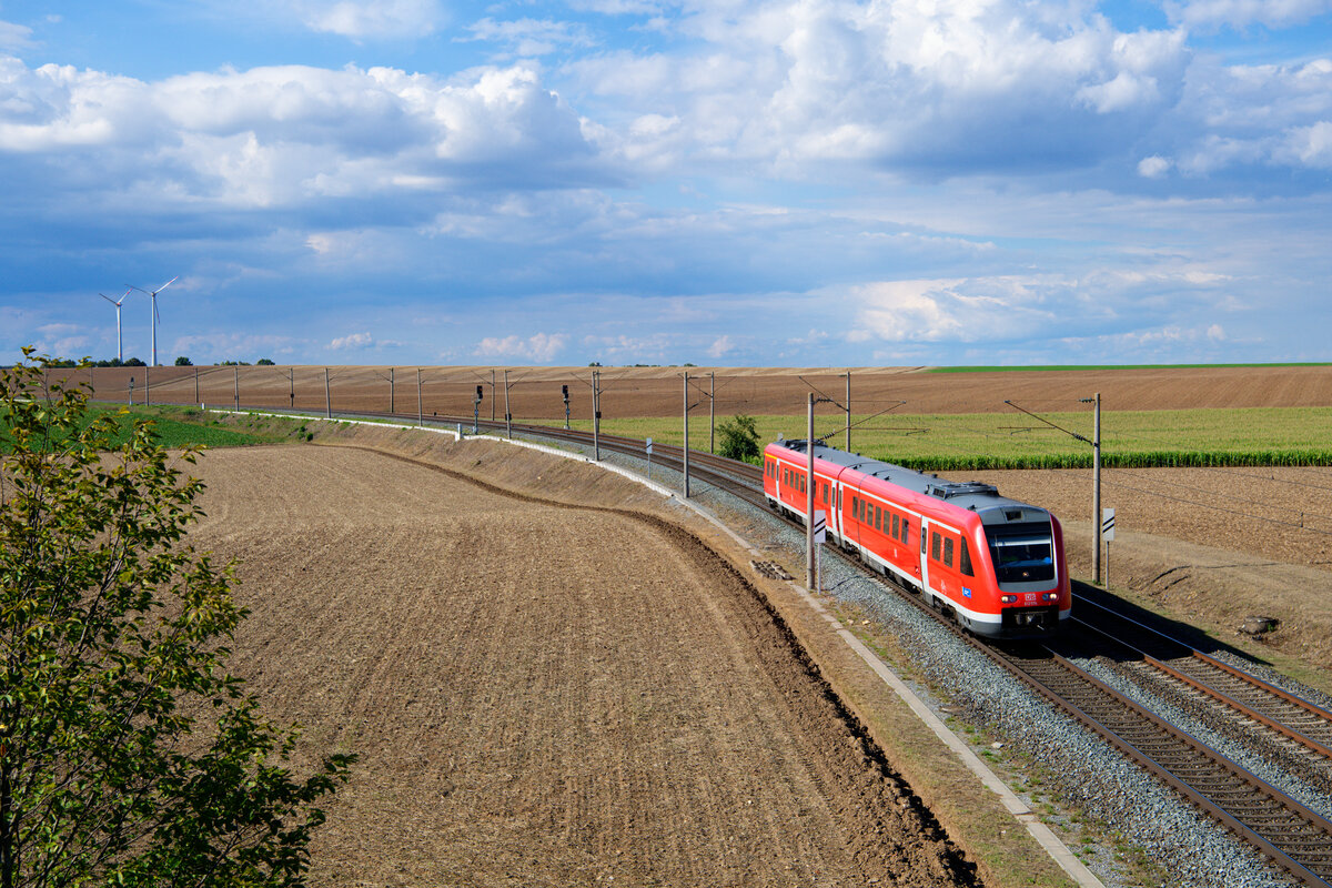 612 074 DB Regio als Leerreise bei Gollhofen Richtung Ansbach, 02.09.2020