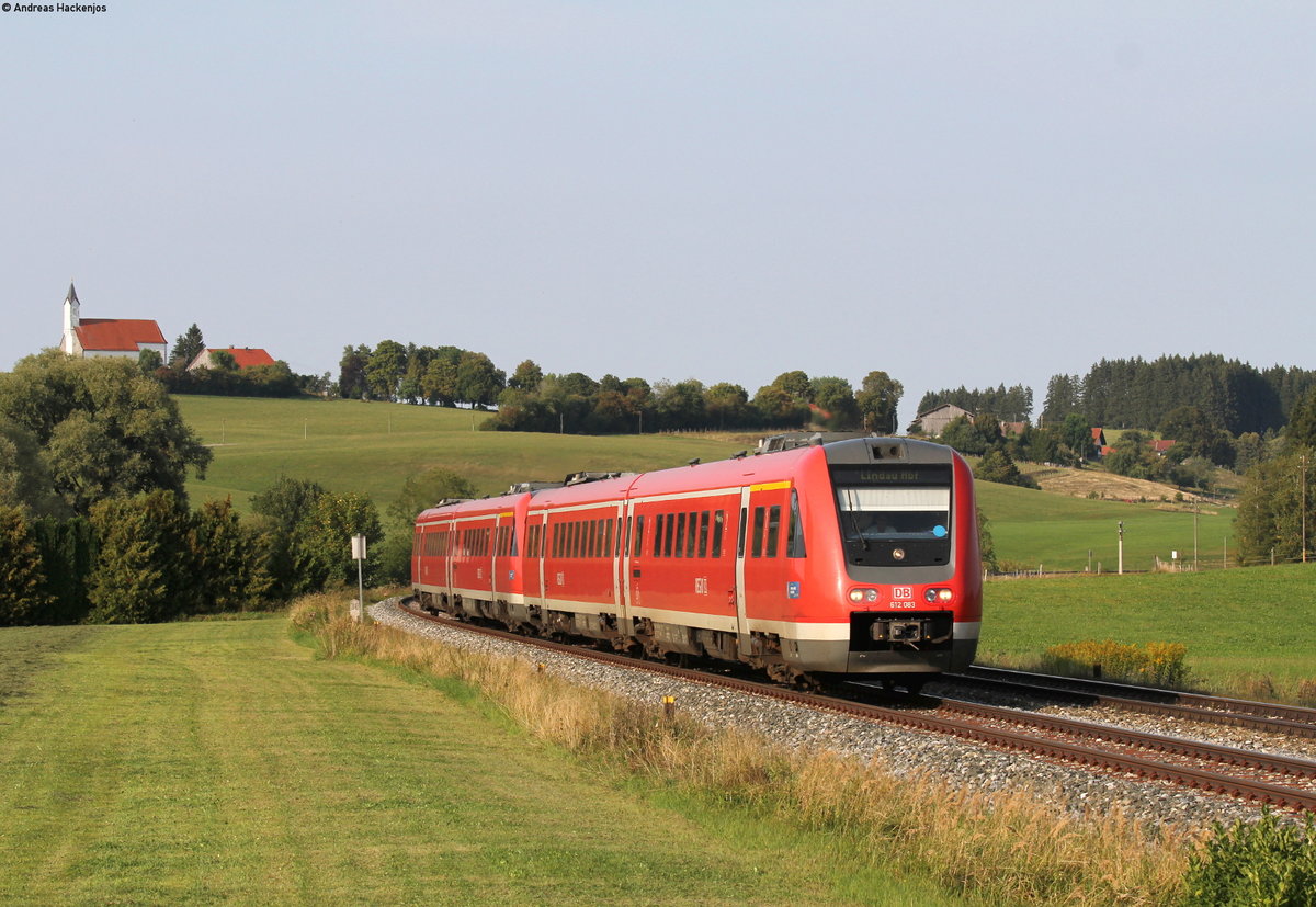 612 083-6 und 612 081-0 als RE 3292 (Augsburg Hbf-Lindau Hbf) bei St.Alban 28.8.18