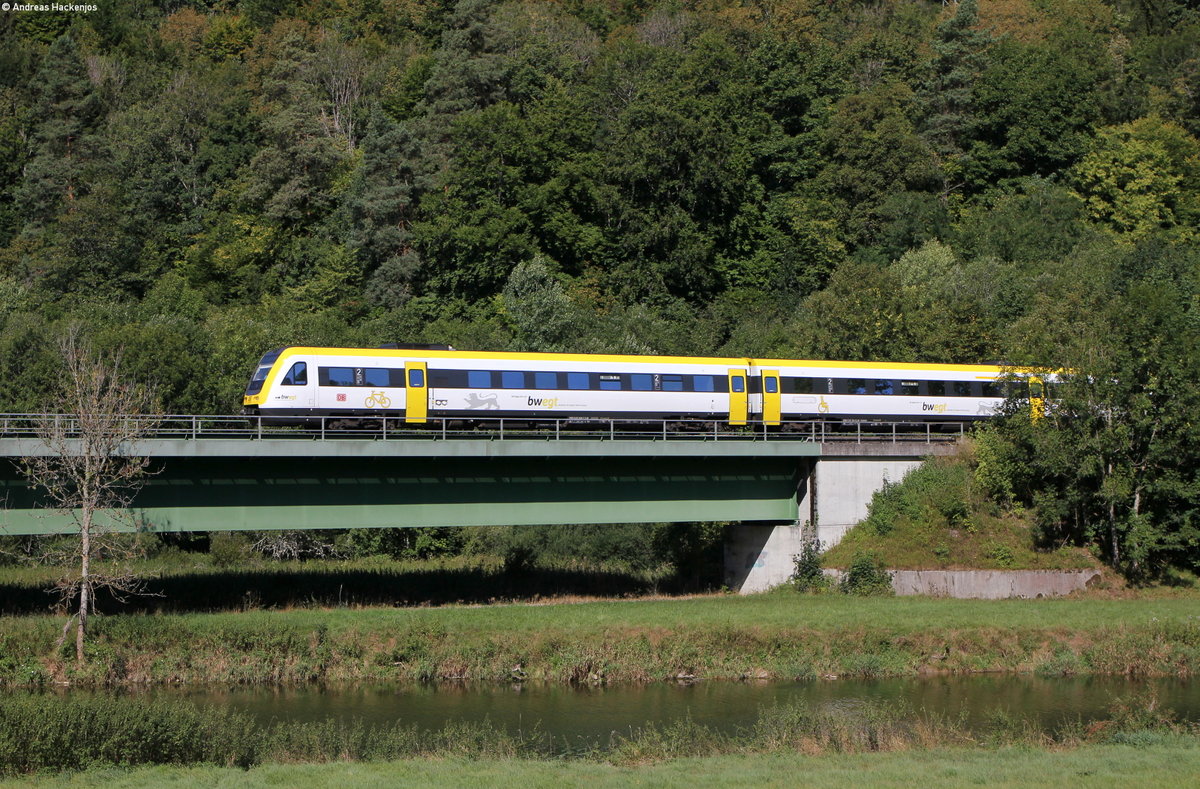 612 109-8 und 612 125-4 als RE 3207 (Donaueschingen-Ulm Hbf) bei Gutenstein 12.8.18
