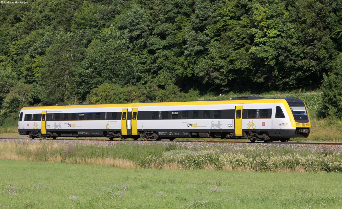 612 109-8 als RE 22337 (Sigmaringen-Ulm Hbf) bei Schelklingen 1.7.18