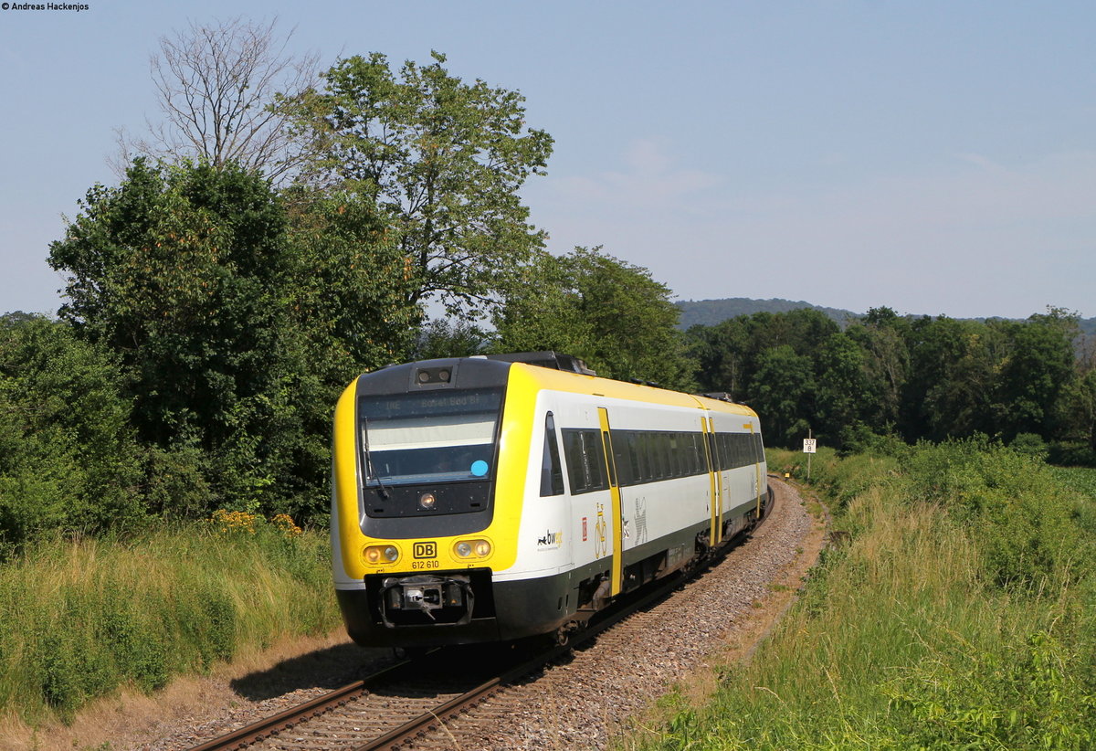 612 110-6 als IRE 3070 (Singen(Htw)-Basel Bad Bf) bei Lauchringen 3.7.19