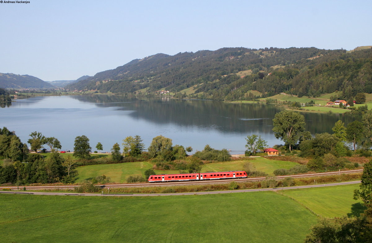 612 123-9 als RE 3982 (Wangen(Allgäu)-Kempten(Allgäu)Hbf) am Alpsee 28.8.18
