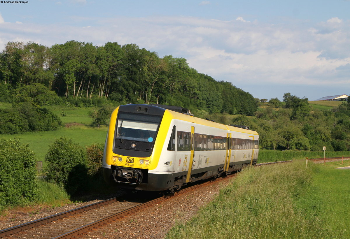 612 128-8 als RE 22313 (Triberg-Ulm Hbf) bei Scheer 5.6.19