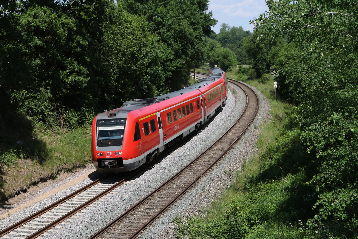 612 140 aus Hof kommend am 19. Juni 2026 bei Reuth.