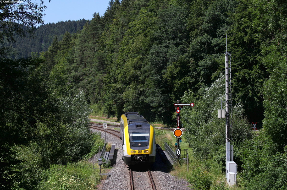 612 142-9 als RE 3209 (Donaueschingen-Ulm Hbf) bei Fridingen 9.7.18