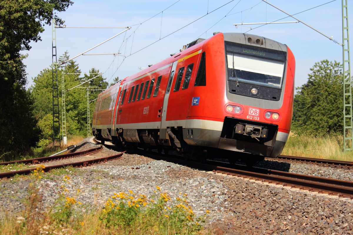 612 153 DB Regio bei Redwitz am 18.08.2012.