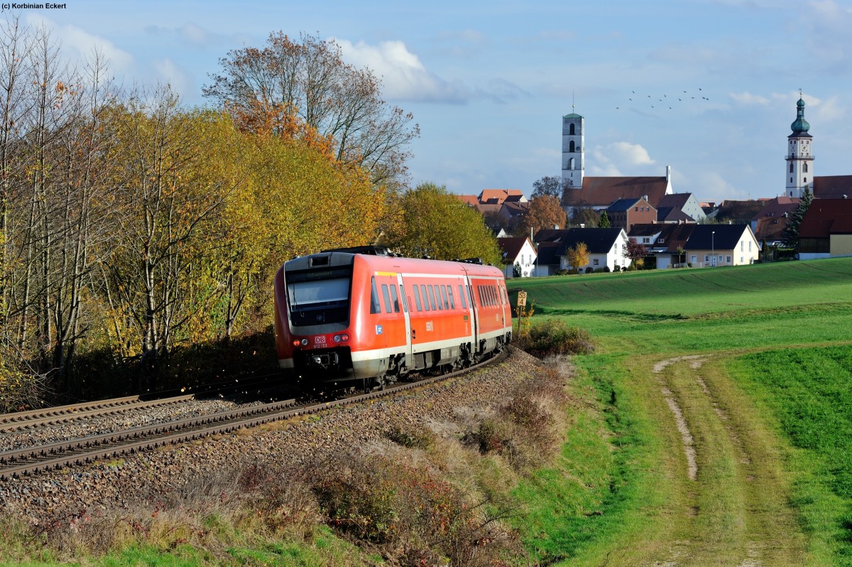 612 153 mit dem RE 3559 von Nürnberg Hbf nach Schwandorf bei 24.10.2013