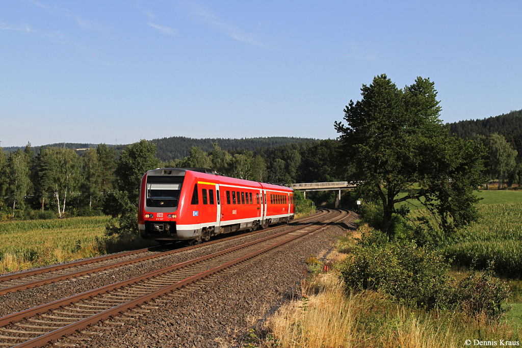 612 167 als RE 3423 am 02.08.2015 bei Immenreuth.