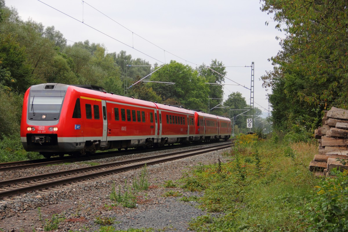 612 477 DB Regio bei Michelau am 15.09.2014.