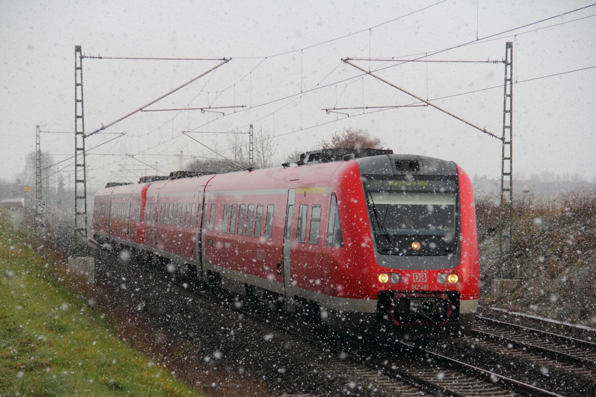 612 481 DB Regio bei Staffelstein am 26.11.2013.