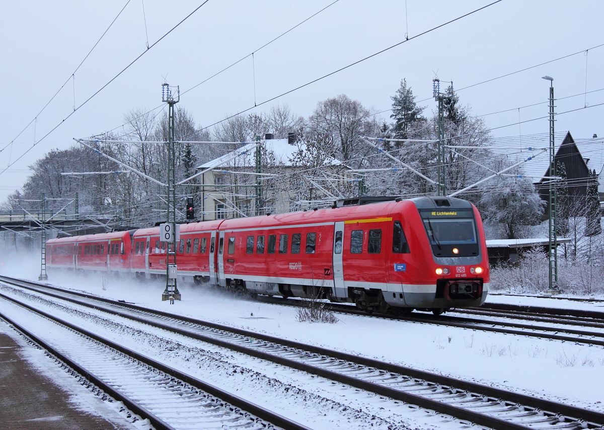 612 485 DB Regio in Hochstadt/ Marktzeuln am 03.01.2016.