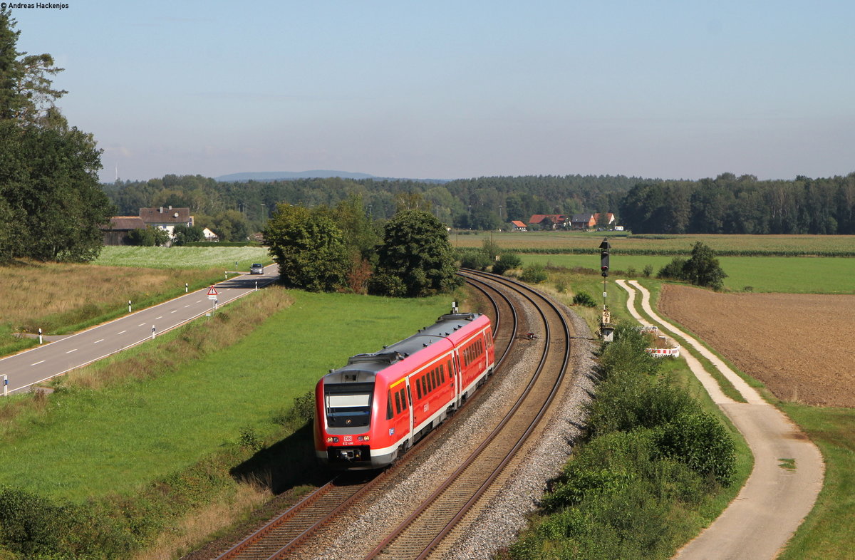 612 486-0 als RE 3553 (Nürnberg Hbf-Regensburg Hbf) bei Irrenlohe 3.9.19