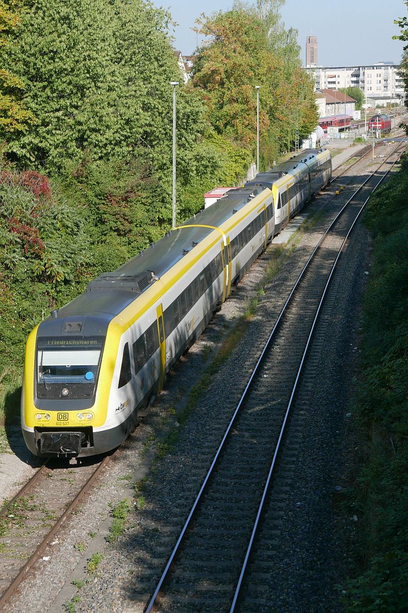 612 537 und ein weiterer 612er am 19.09.2018 an der Betriebstankstelle in Friedrichshafen.