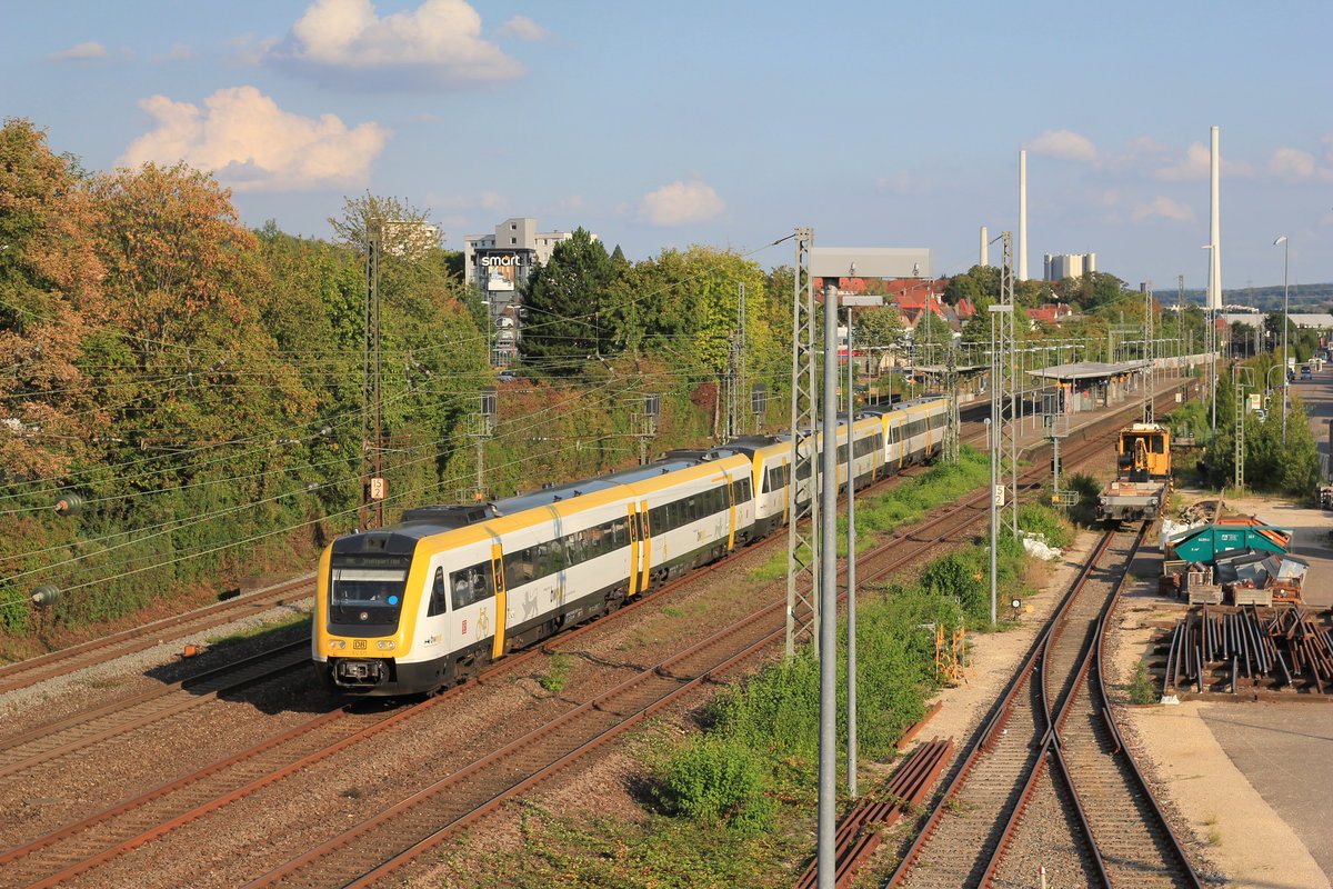 612 571 als IRE aus Aulendorf/Rottenburg/Tübingen am 11.09.2020 in Oberesslingen. 