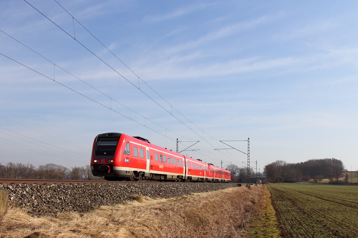 612 598 DB Regio bei Trieb am 25.02.2017.