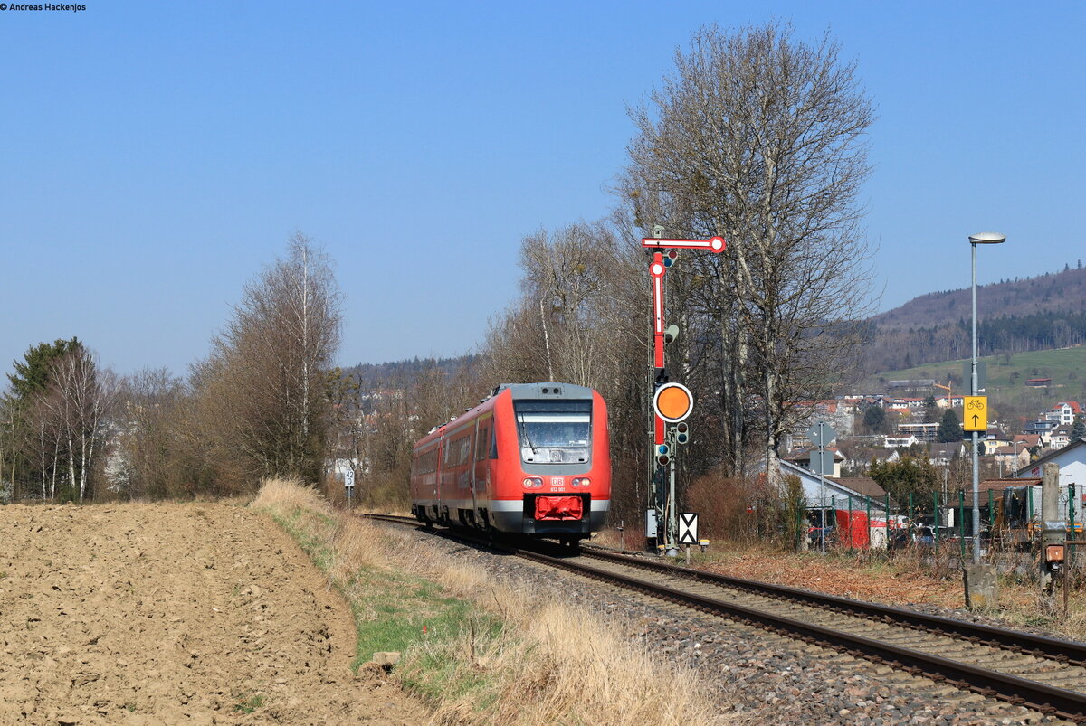 612 901-8 als Mess ST 94382 (Uhldingen-Mühlhofen - Nonnenhorn) bei Markdorf 24.3.22