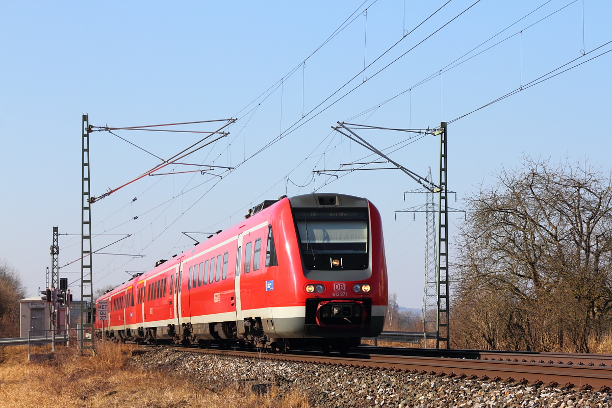 612 971 DB Regio bei Trieb am 13.02.2017.