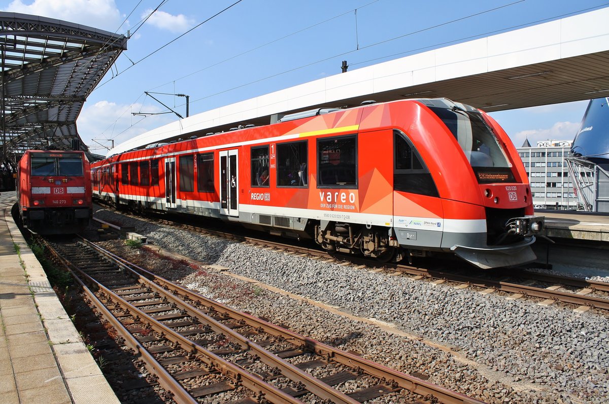 620 020-7 verlässt am 25.05.2019 als RB25 (RB11554)  Oberbergische Bahn  von Köln Hansaring nach Meinerzhagen den Kölner Hauptbahnhof.