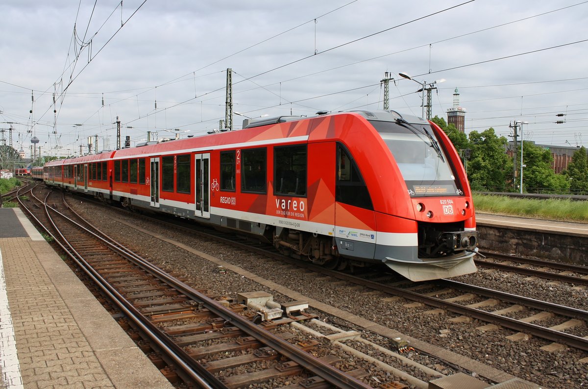 620 504-0 durchfährt am 28.05.2019 als Leerzug Köln Messe/Deutz in östlicher Richtung.