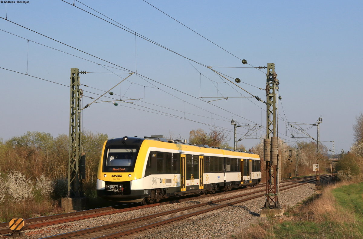 622 464 als Lt 22365 (Radolfzell-Sigmaringen) bei Welschingen 8.4.20