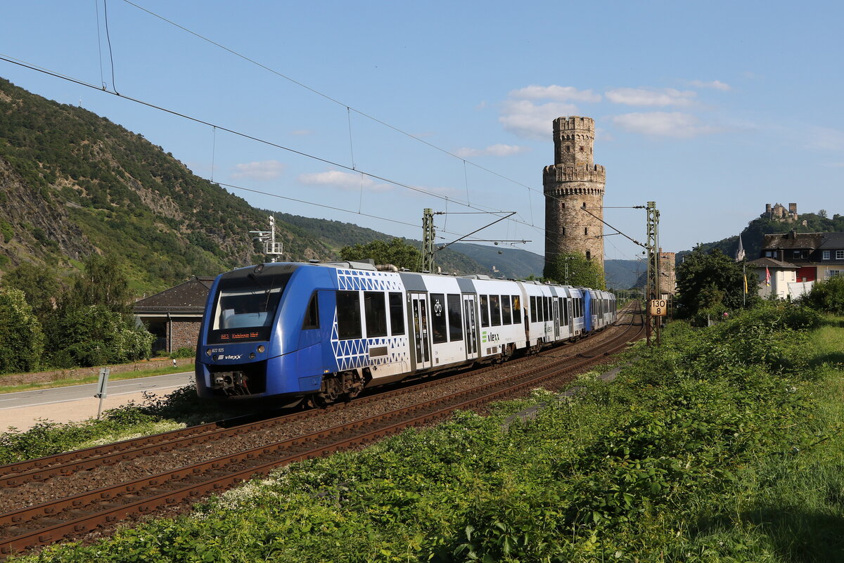 622 925 war am 21. Juli 2021 bei Oberwesel in Richtung Koblenz unterwegs.