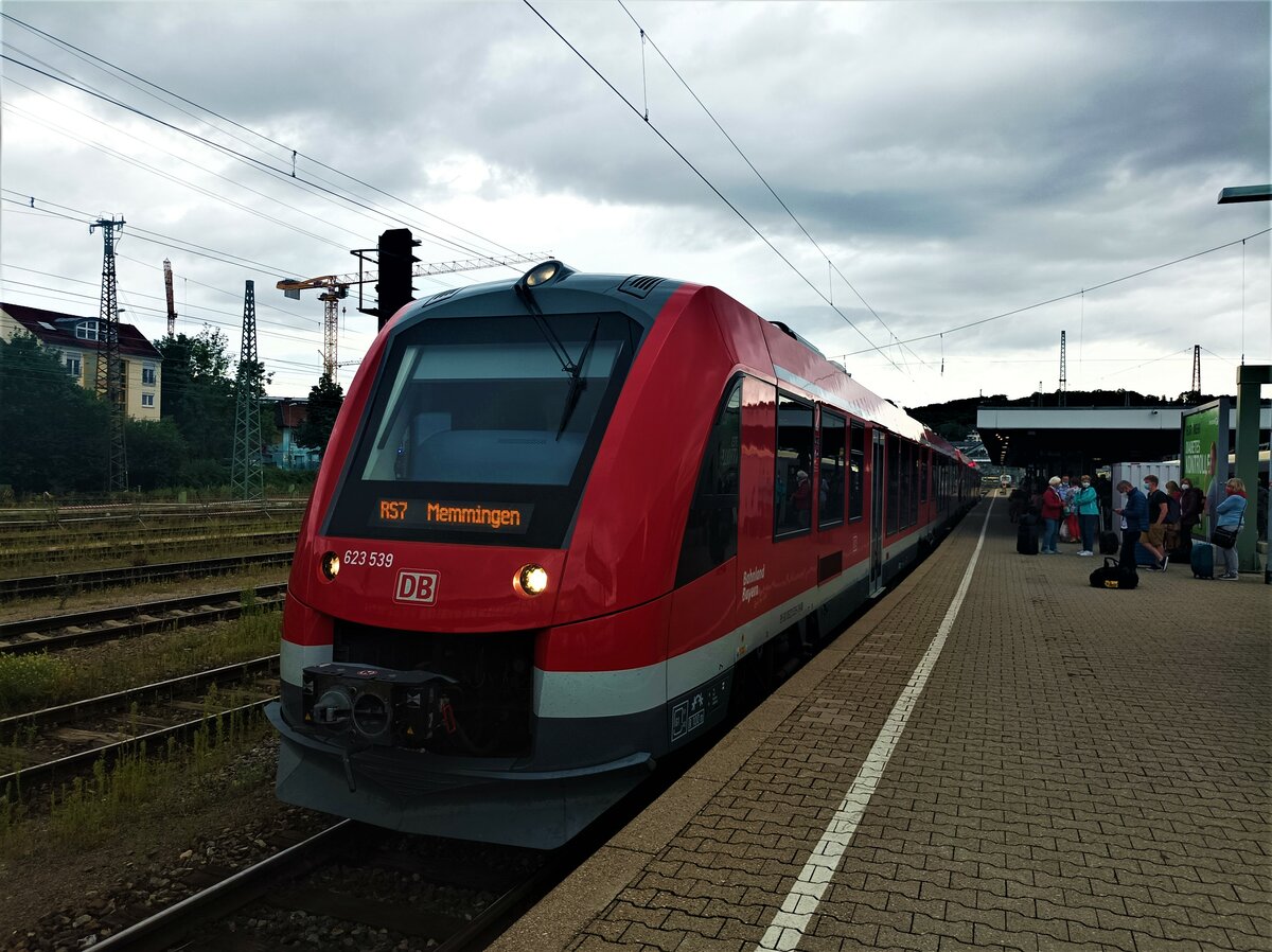 623 539 Von DB Regio Als RS7 Memmingen 22.8.21 In Aalen Hbf 