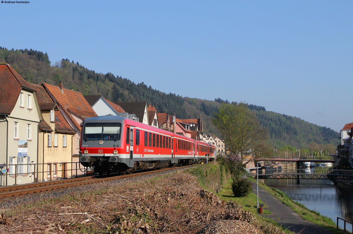 628 229-7 und 628 644-5 als RE 23381 (Aschaffenburg Hbf-Crailsheim) bei Wertheim 30.4.17