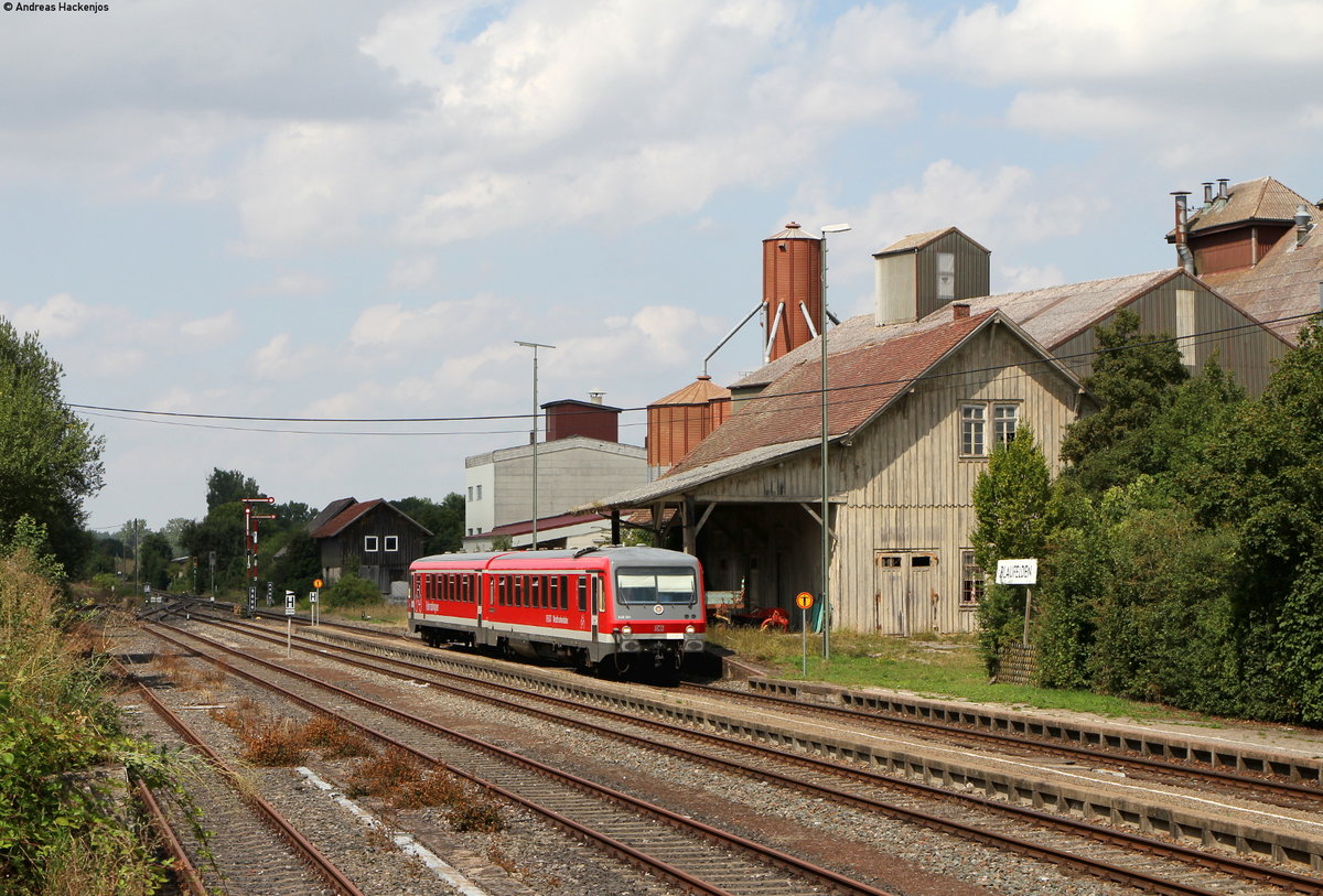 628 251-1 als RE 4185 (Aschaffenburg Hbf-Crailsheim) in Blaufelden 15.8.16