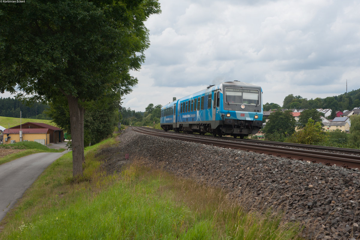 628 424 als Überführungsfahrt von Chemnitz nach Mühldorf bei Pechbrunn, 17.08.2017