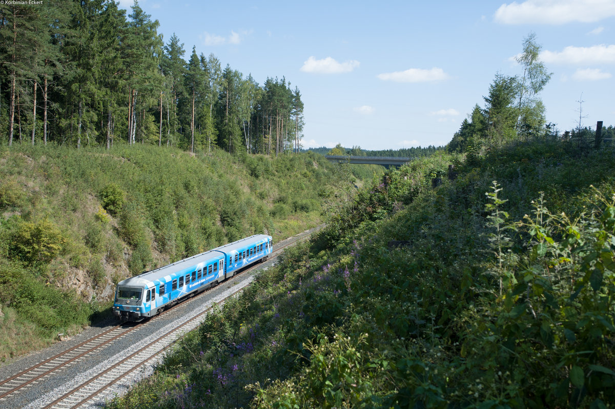 628 424 als Überführungsfahrt von Mühldorf nach Chemnitz bei Röslau, 28.08.2017