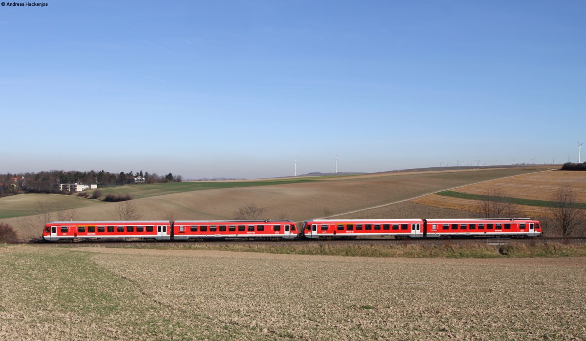 628 428-4? und 628 485-4 als RB 13528 (Worms Hbf-Alzey) bei Alzey 24.2.14