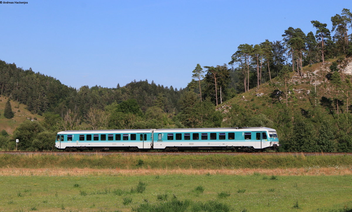 628 436-7/628 526-5 als RE 22322 (Ulm Hbf-Donaueschingen) bei Mühlheim an der Donau 29.7.20