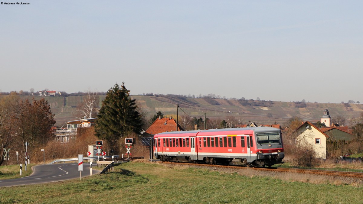 628 480-6 als RB 13529 (Bingen(Rhein) Stadt-Alzey) bei Wallertheim 24.2.14