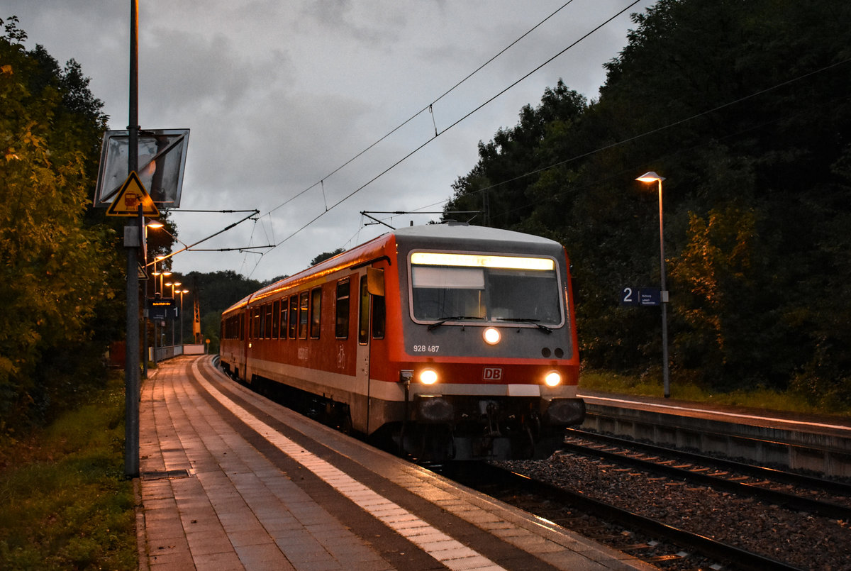 628 487 Anfang Oktober 2019 als RB72 nach Saarbrücken Hbf in Fischbach-Camphausen 
