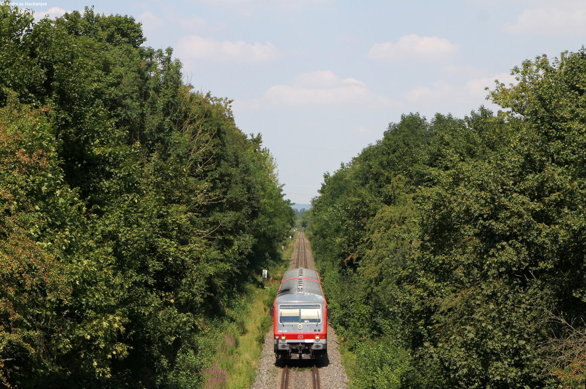 628 490-4 als RB 23469 (Tauberbischofsheim-Bad Mergentheim) bei Lauda 24.7.18
