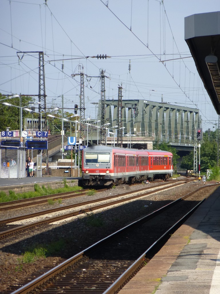 628 497 f�hrt hier am 21.08.13 in K�ln Messe/Deutz ein.