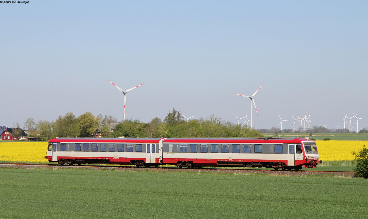 628 505-8 als neg 8 (Dagebüll Mole-Niebüll neg) bei Galmsbüll 8.5.16