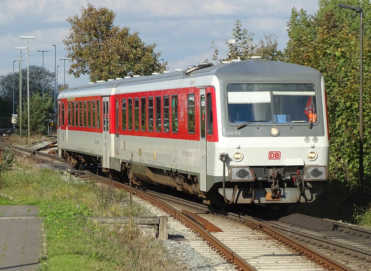 628 512 (DB Sylt Shuttle Plus) am 08.10.21 in Niebüll.